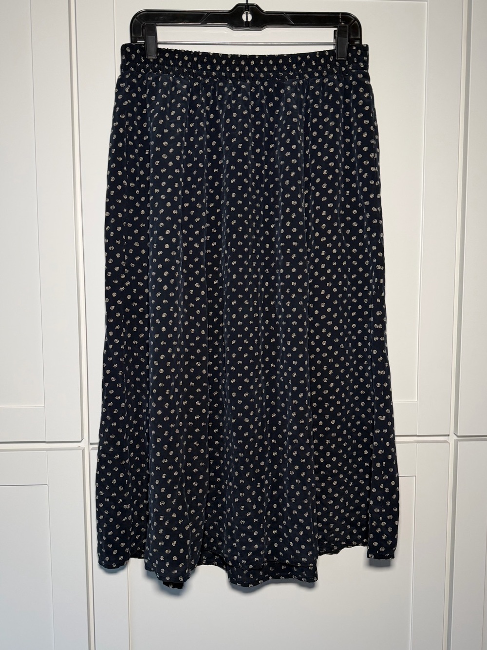 Vintage Silk Polka Dot Flowy Whimsical Gothic Fairy Midi Skirt Academia 90’s